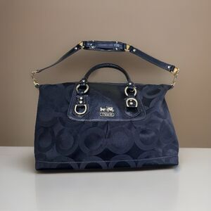 Coach Y2K 12947 Madison Sabrina Purse Bag Black/ Lavender Leather Jacquard